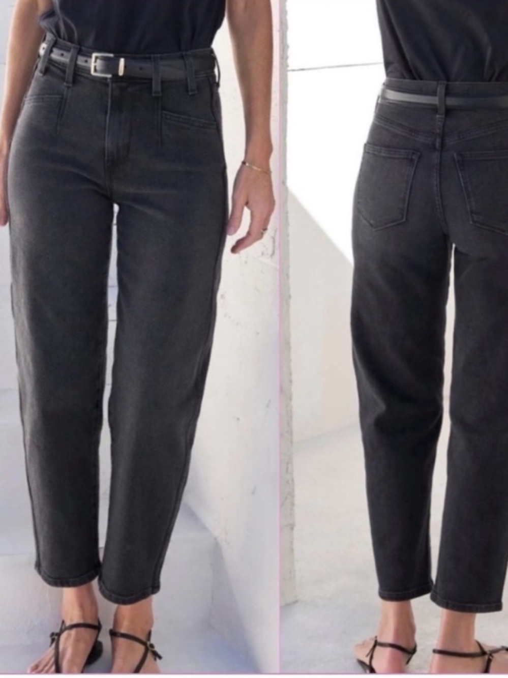 AYR Jeans The Beat Barrel Wide Leg in Uni Soft Black